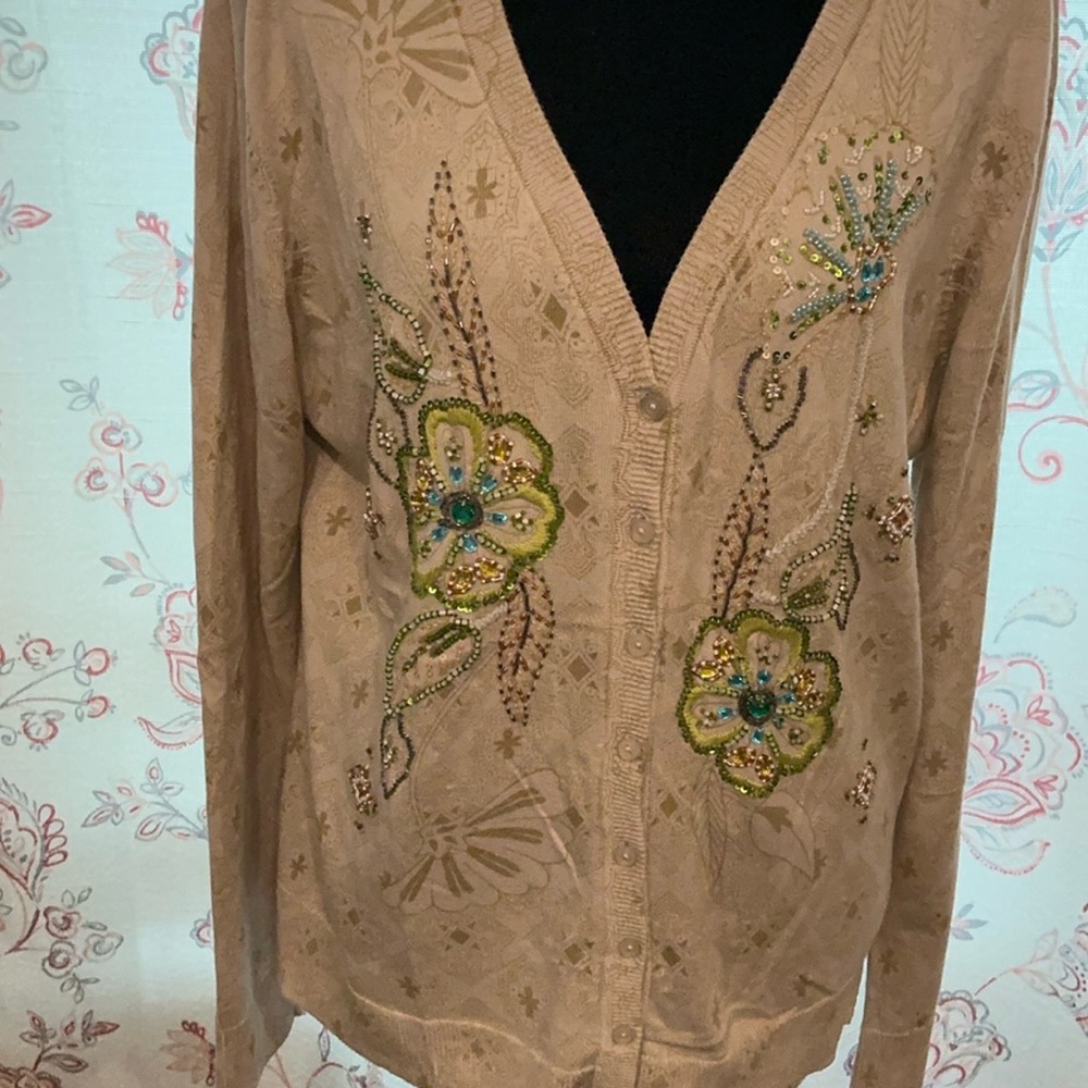 Peck & Peck Cream Knit Cardigan